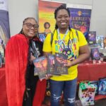Reader enjoying a novel by African American fantasy and romance author N.D. Jones.