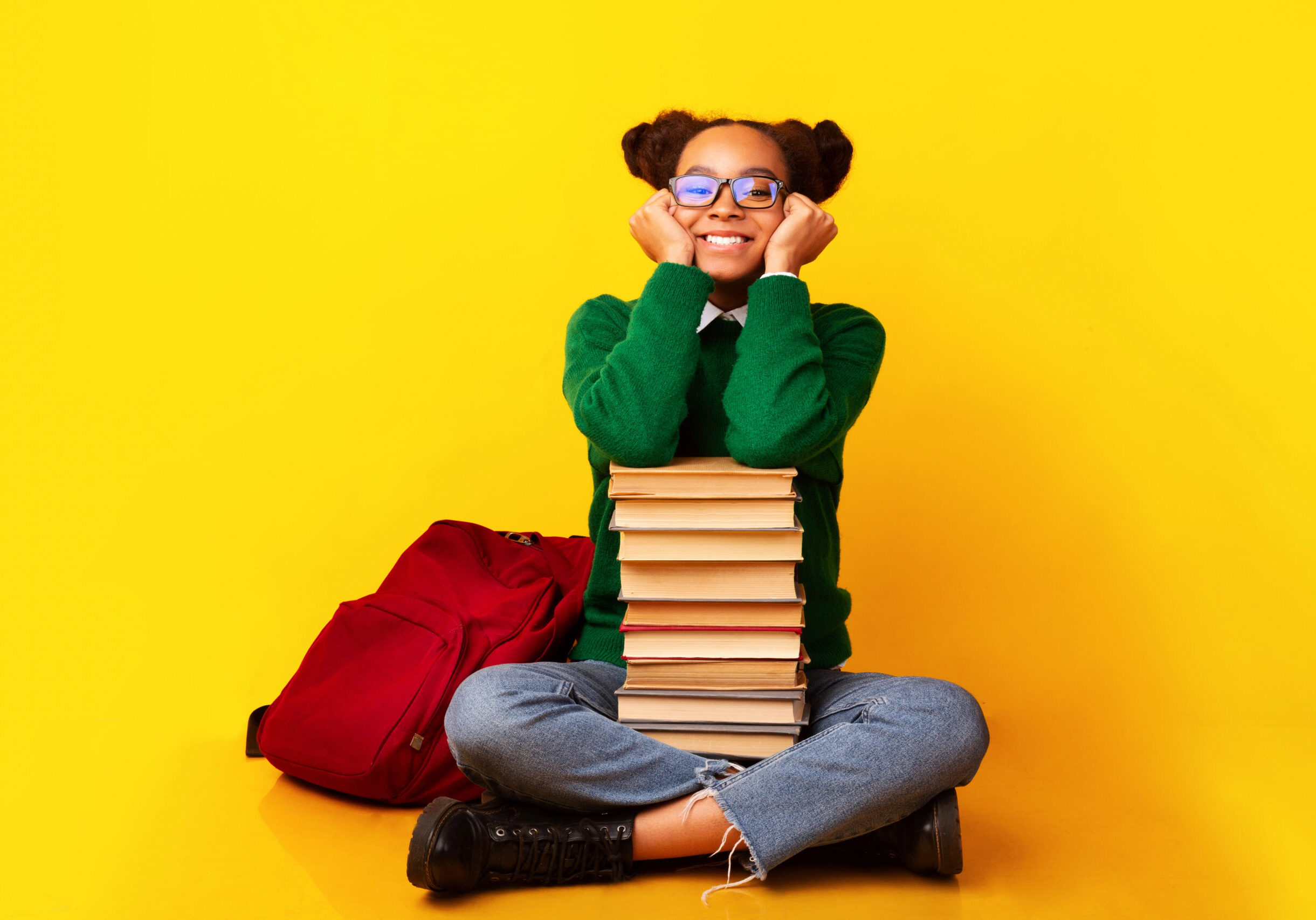 Teen girl reading
