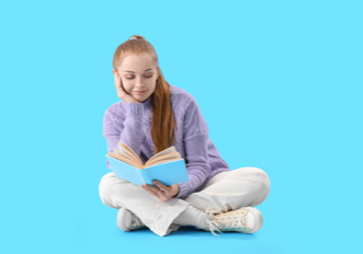 Teen girl reading